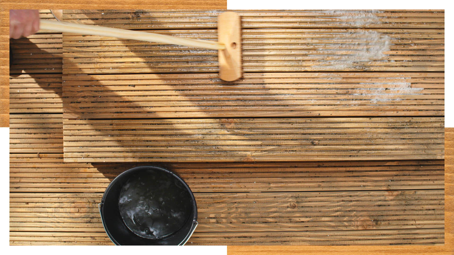 Vassoura, alpendre de madeira para varrer